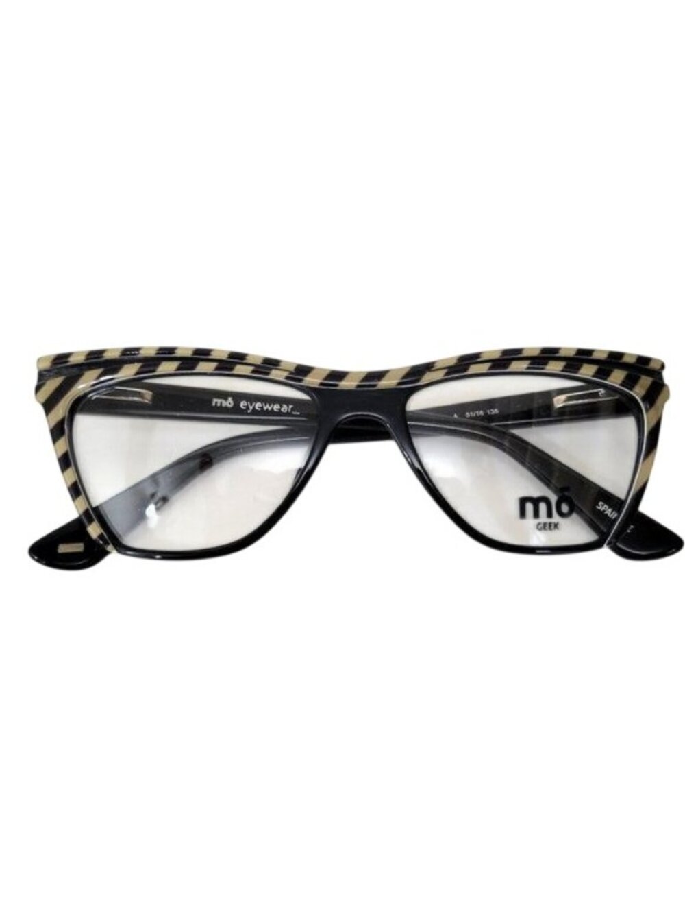 Mo Eyewear Eyeglass Frames MO Geek 33A Black Stripe New